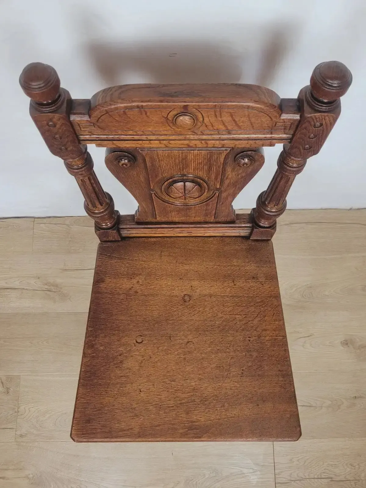 Furniture Victorian Hall Chair Oak Carved 19thc Antique English photo