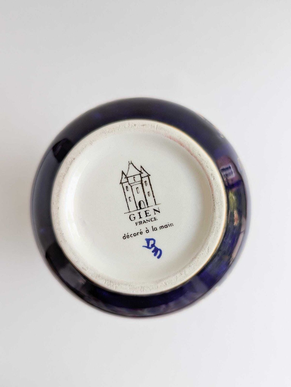 photo for sale 1960s Gien Faïence Vase, French Renaissance Style Vase And Matching Tray