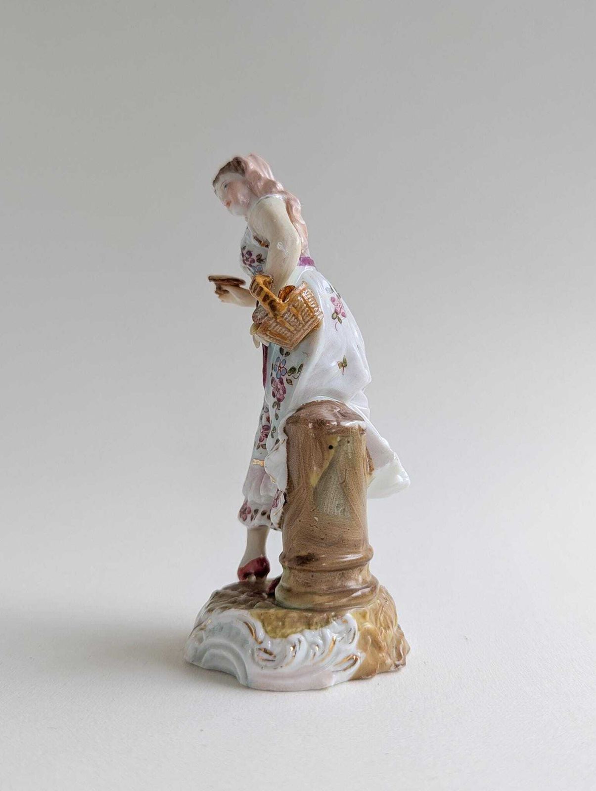 photo furniture 1880s Triebner, Ens & Eckert Figurine Of Woman Gathering Mushrooms, Highly Collectable Antique German Porcelain Figurine