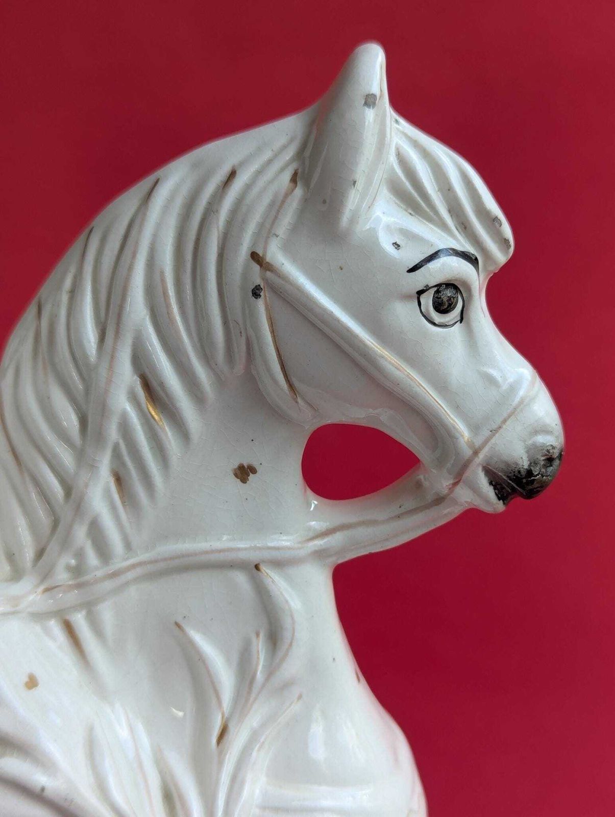 Very Large Staffordshire Pottery Flatback Figure, Scottish Highland Hunter On Horseback photo 180.0