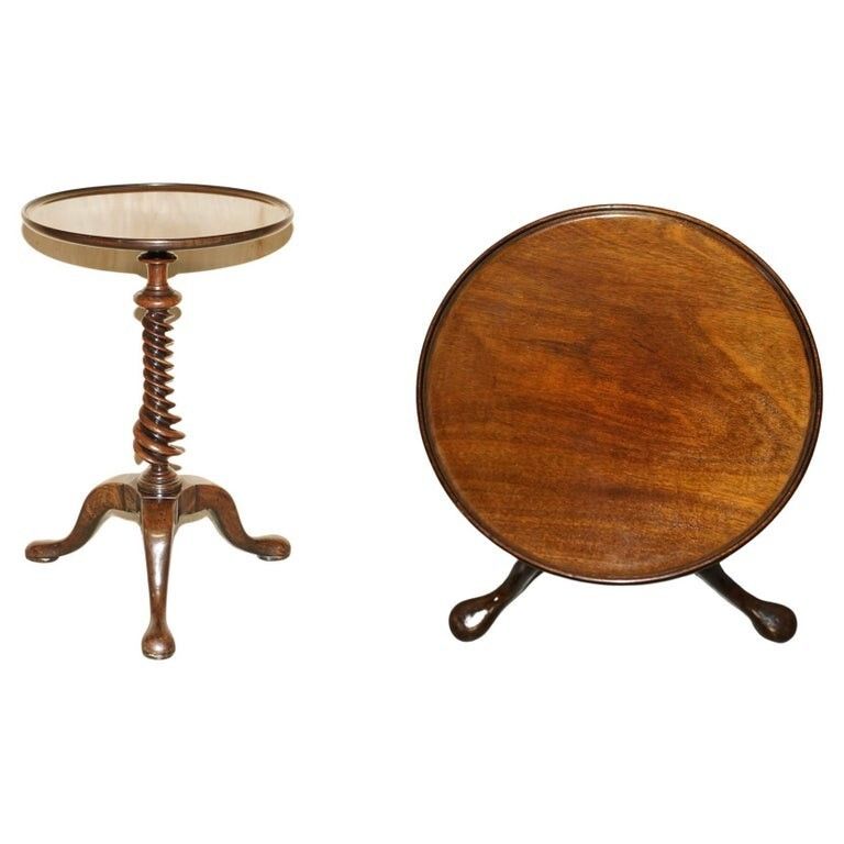 Exquisite Antique George III Circa 1800 Rosewood Side Table With Spiral Column