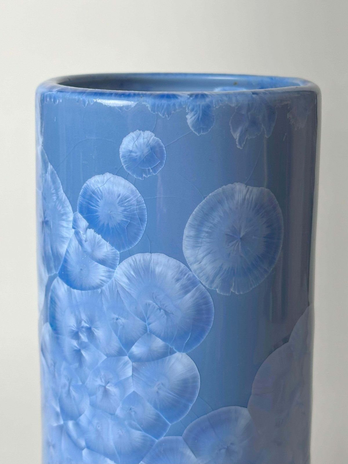Chinese Monochrome Cornflower Blue Spill Vase With Crystalline Glaze, Circa 1970 photo furniture