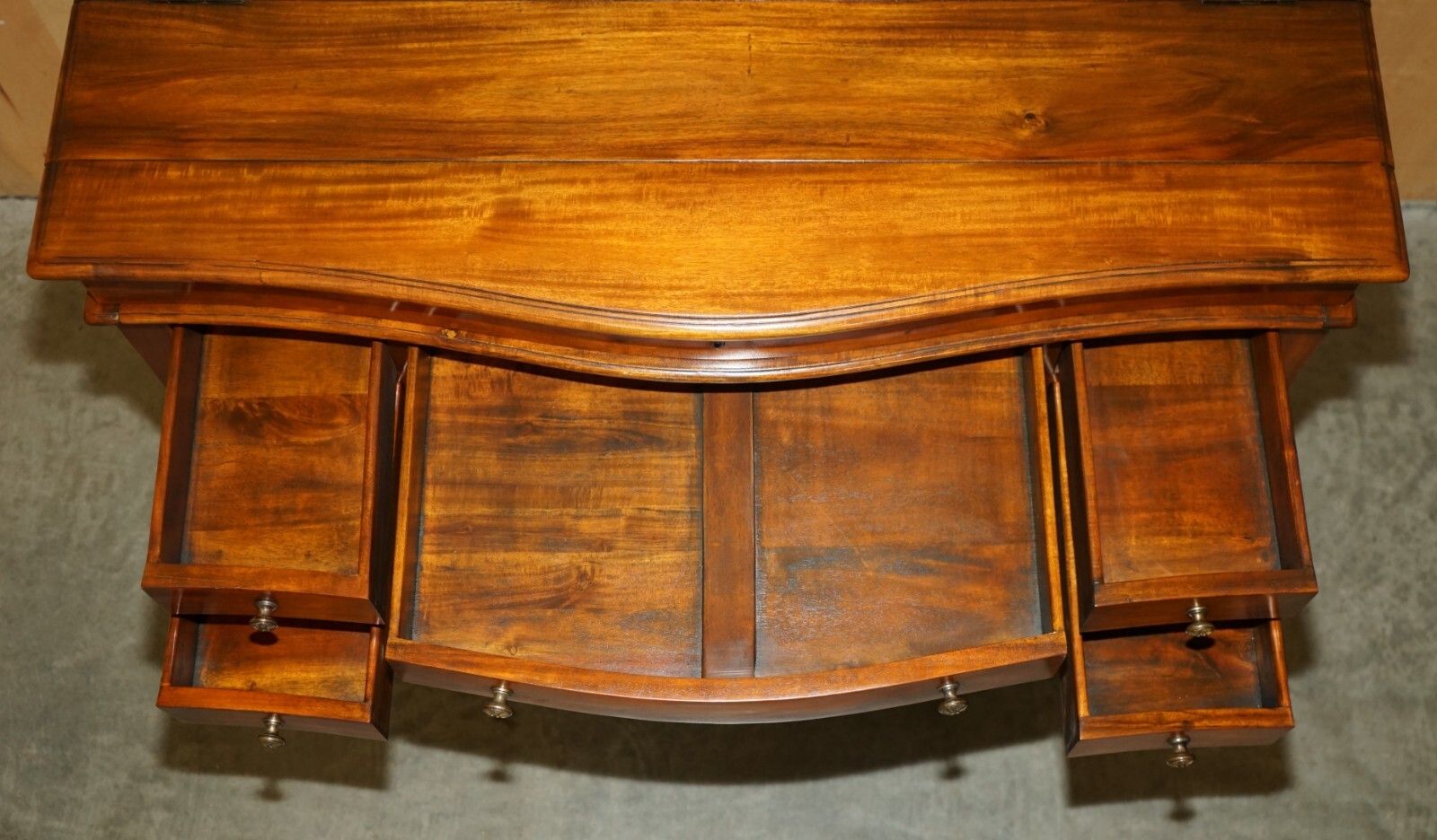 photo vinterior Theodore Alexander Secretaire Desk & Gothic Revival Windsor Brown Leather Chair