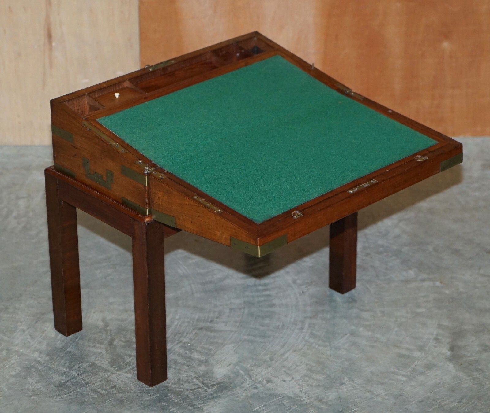 Exquisite Victorian Mahogany Military Campaign Writing Slope Desk & Later Stand photo vintage