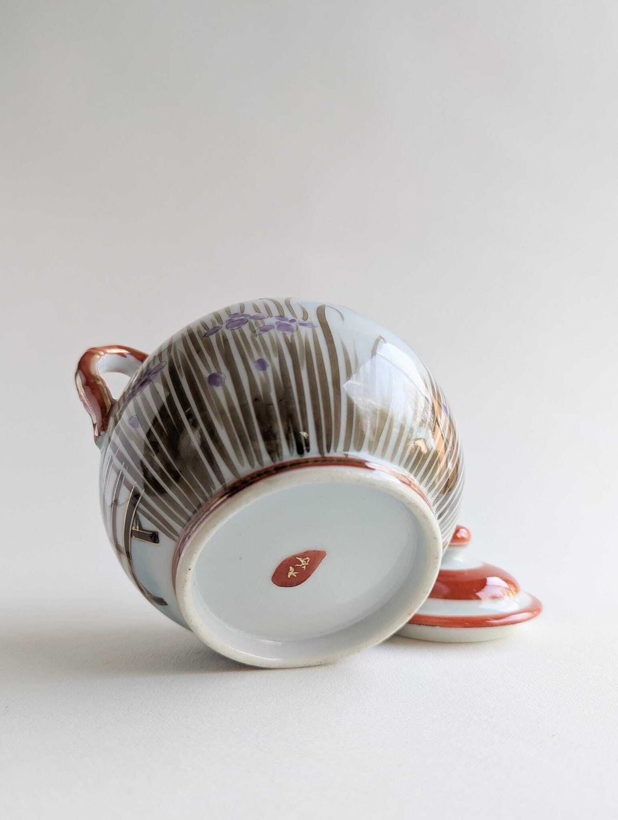 photo furniture Vintage Kutani Teapot And Sugar Bowl, Hand Painted Japanese Geisha Tea Set