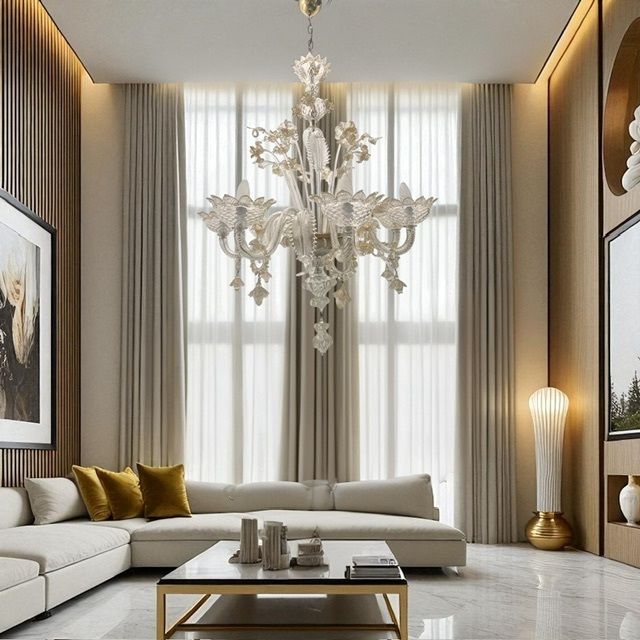 Large Venetian Murano Glass Chandelier 1960’s photo furniture