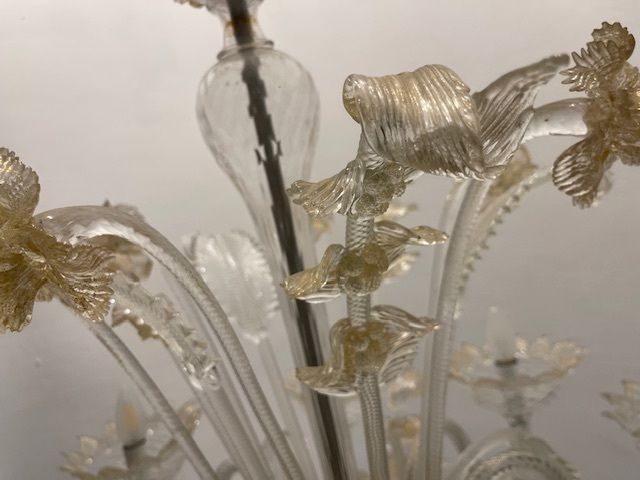 photo for sale Large Venetian Murano Glass Chandelier 1960’s