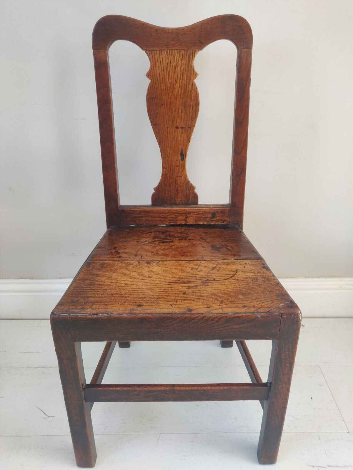 Hall Chair Oak Country 1900s Splatback Farmhouse Antique Postage Available photo vintage