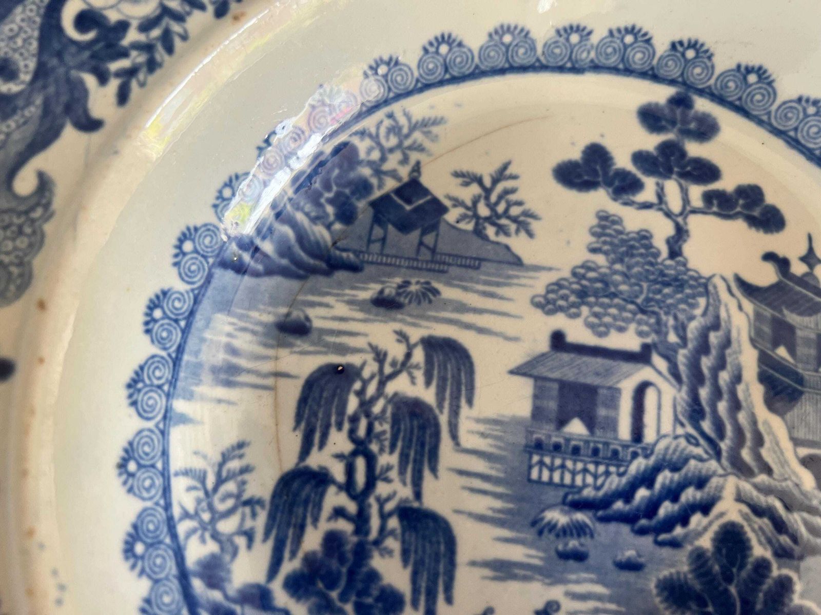 Rare Antique Mason's Patent Ironstone China Dish Bowl | Blue And White Chinoiserie Circa 1820 | Collectible English Ironstone Serving Plate photo Home Decor