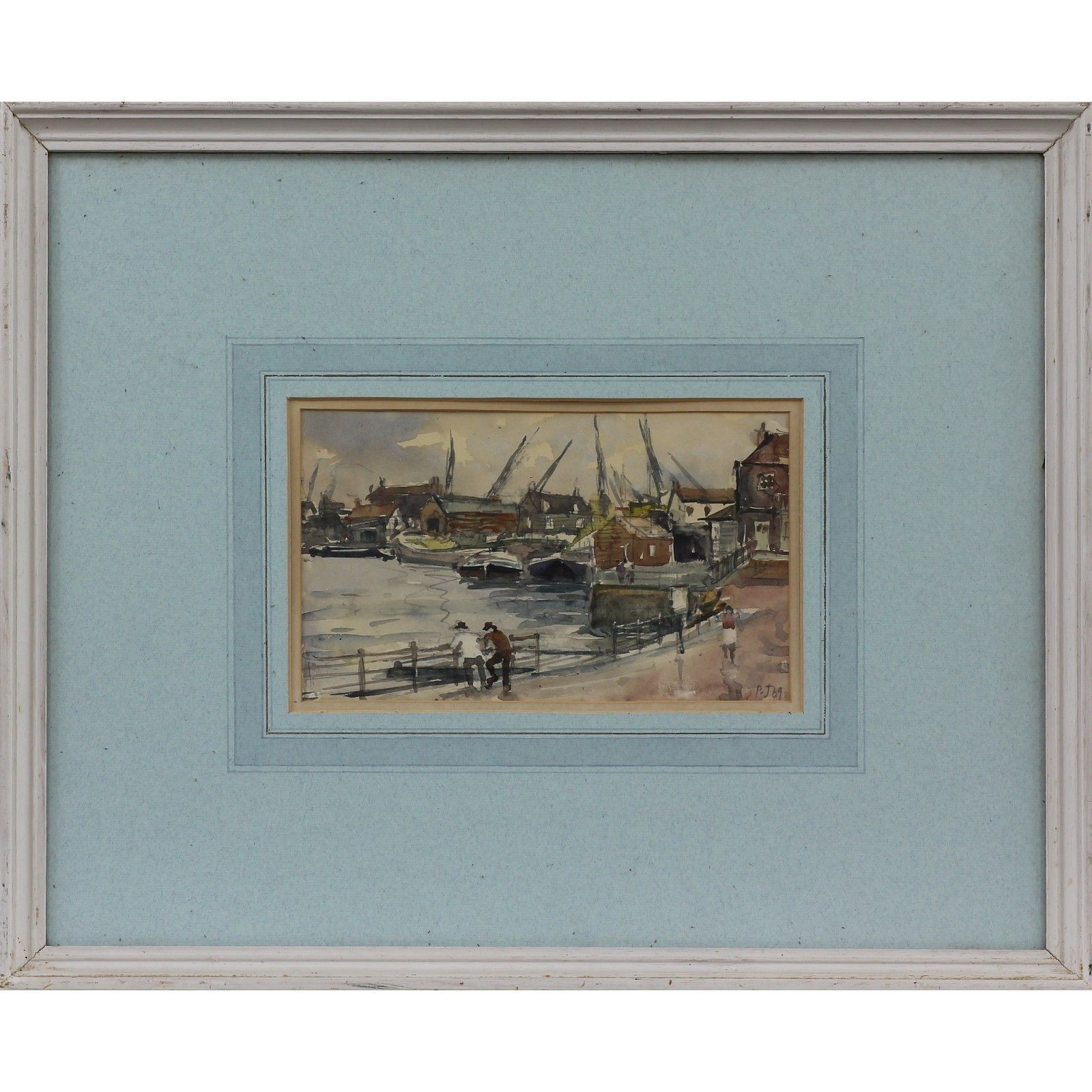 Watercolour By Llewellyn Petley Jones. Richmond Harbour Scene