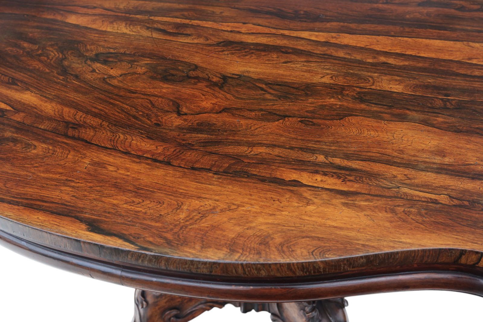Antique 19th Century Victorian Rosewood Serpentine Loo / Breakfast Dining Table – Fine Quality Large Tilt Top photo for sale
