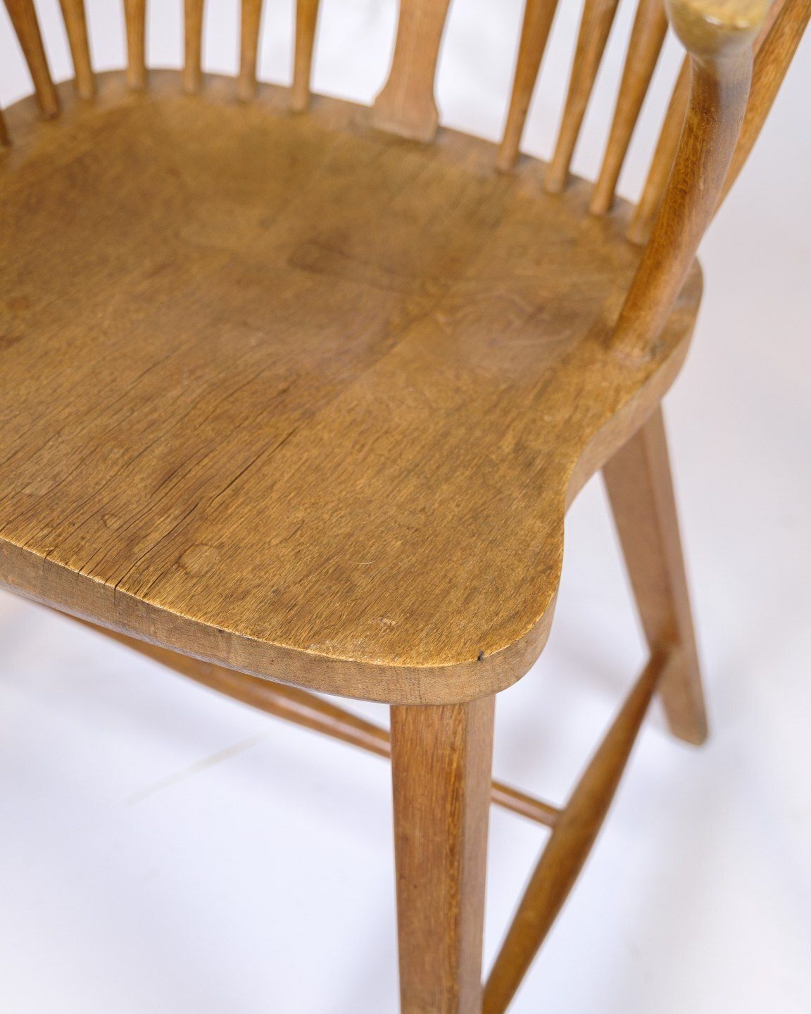 Antique Armchair   Windsor   Patinated Oak   1920s photo for sale