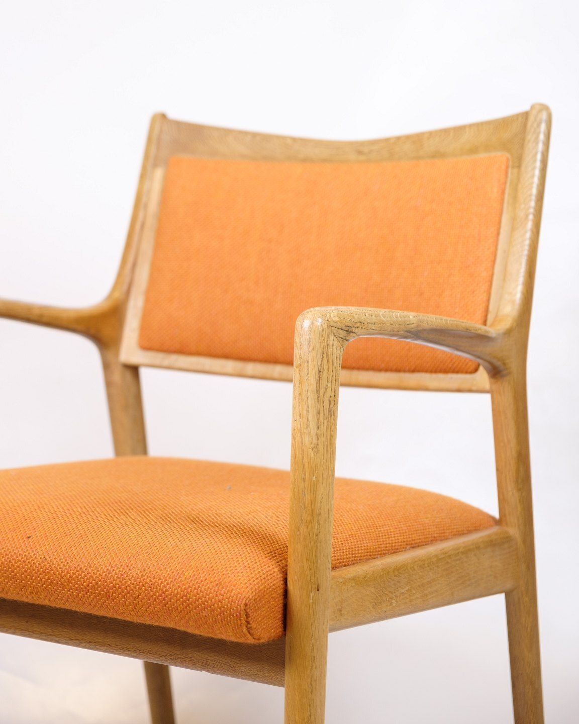 Armchair   Oak   Upholstered In Orange Fabric   Karl Erik Ekselius   Joc Vetlanda   Swedish Design   1960s photo furniture