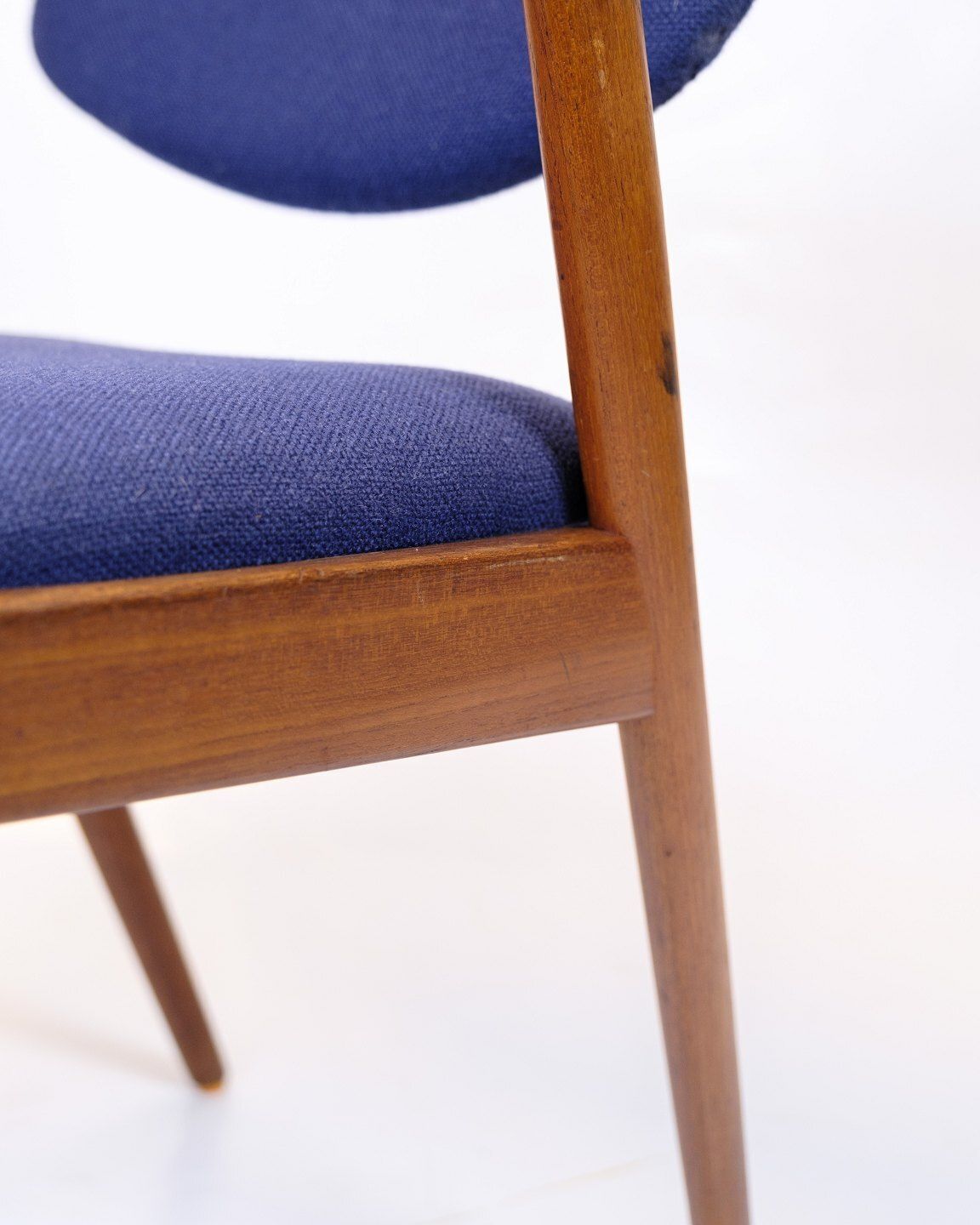 Set Of Six Dining Chairs   Model 42   Teak & Blue Fabric   Kai Kristiansen   Schou Andersen   1960s photo buy