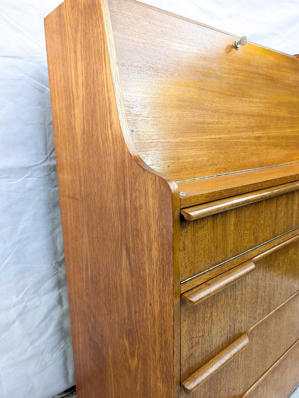 Sutcliffe Of Todmorden Mid Century Teak Bureau Laptop Desk – Original Vintage photo vinterior