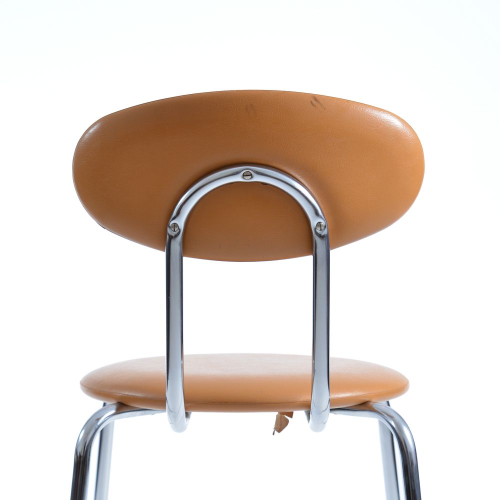 Furniture Midcentury Chair By Kovona In Faux Leather And Chrome, Czechoslovakia 1970s photo