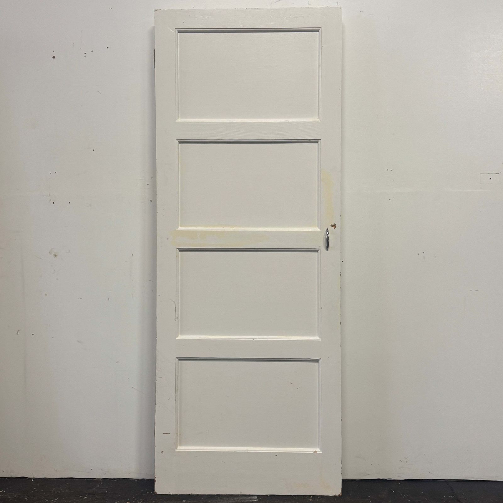 Home Fixtures Reclaimed Mid Century 1950s Four Panel Door 196.5cm X 75.5cm photo