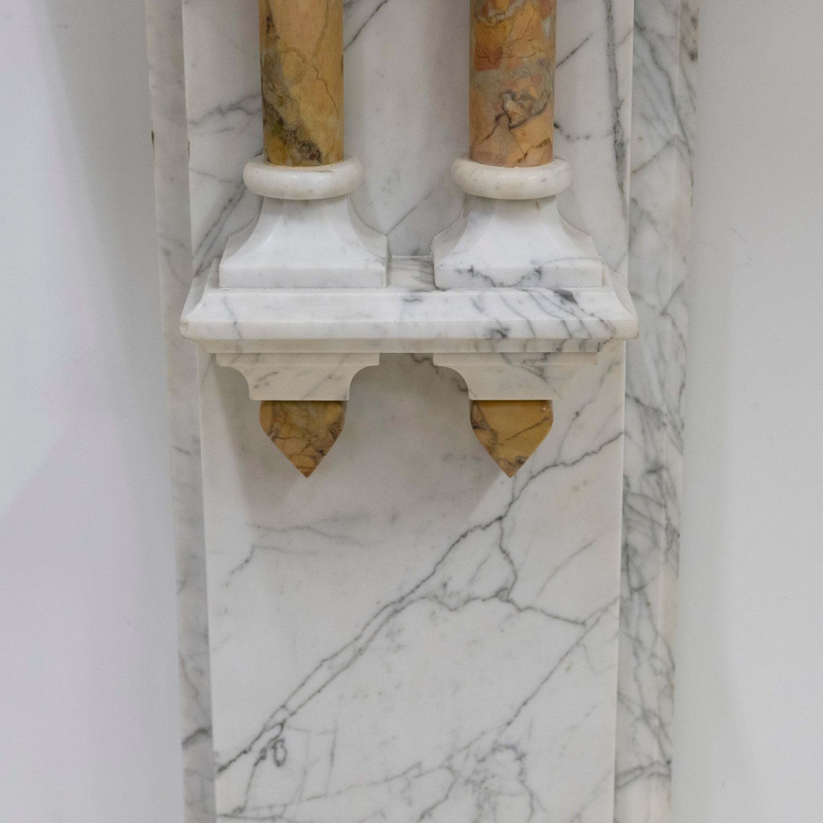 Antique Fireplace Surround With Sienna Marble Columns photo Home Fixtures