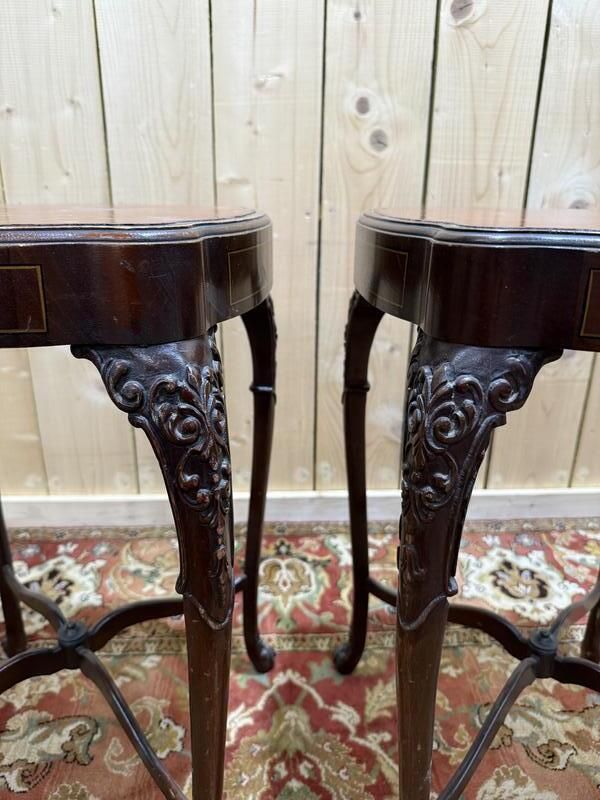 Paire De Tables De Chevets / Sellettes / Bouts De Canapé Style Louis XV Régence photo for sale