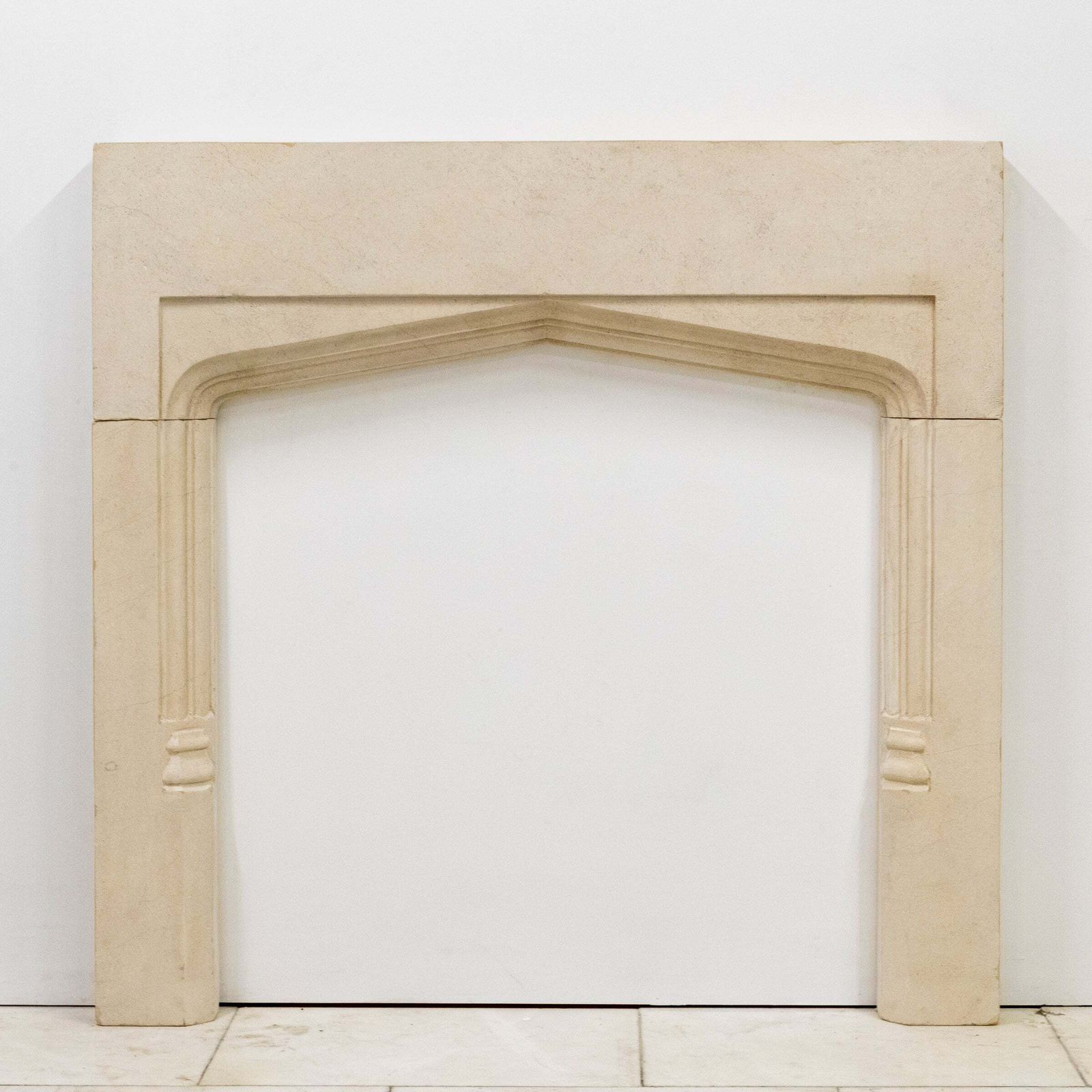 Antique Gothic Revival Bath Stone Fireplace Surround photo vinterior