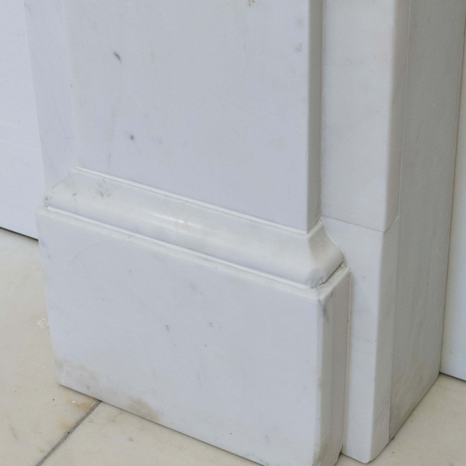 Antique Victorian Marble Surround With Ornate Carved Corbels photo vintage