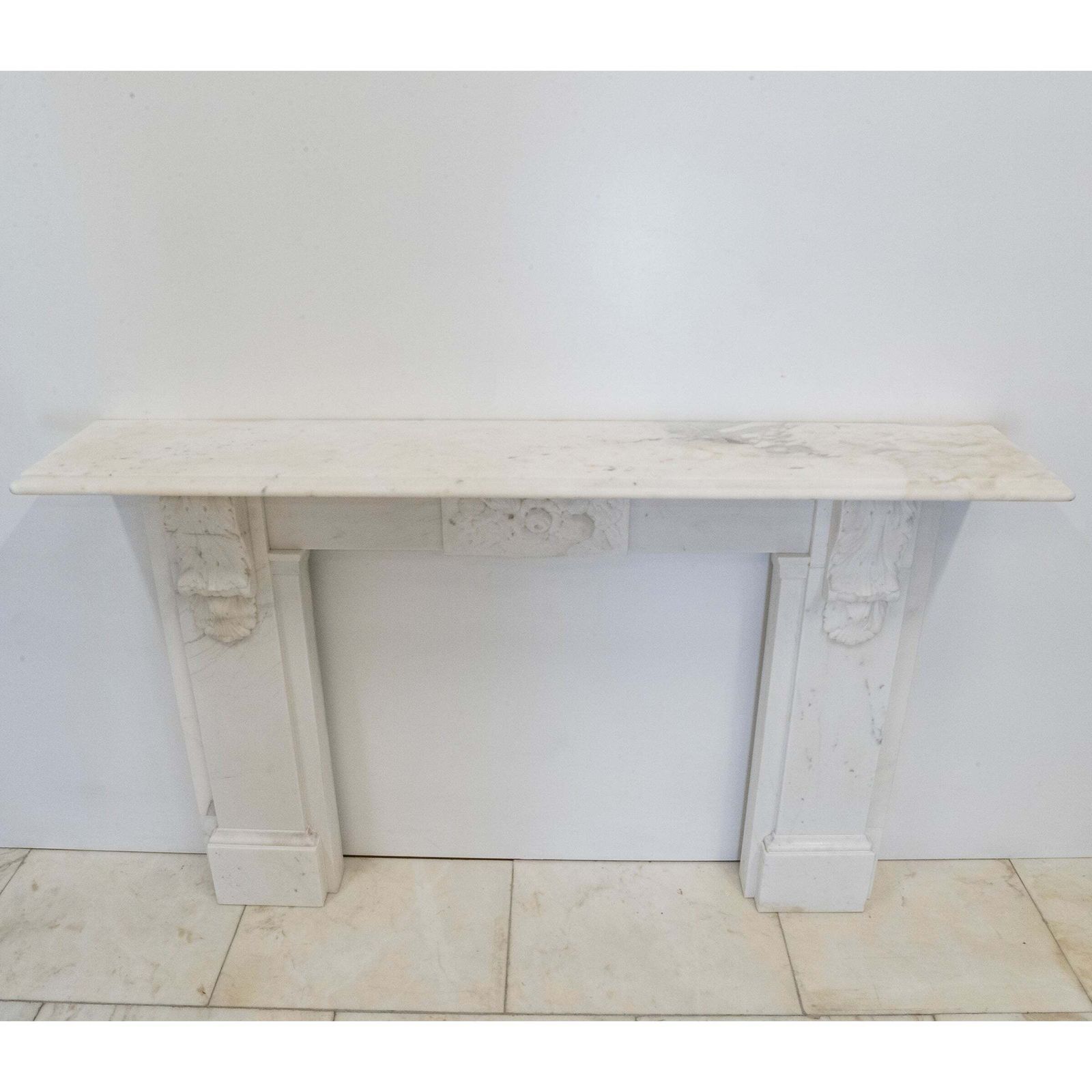 6500.0 Antique Victorian Marble Surround With Ornate Carved Corbels photo