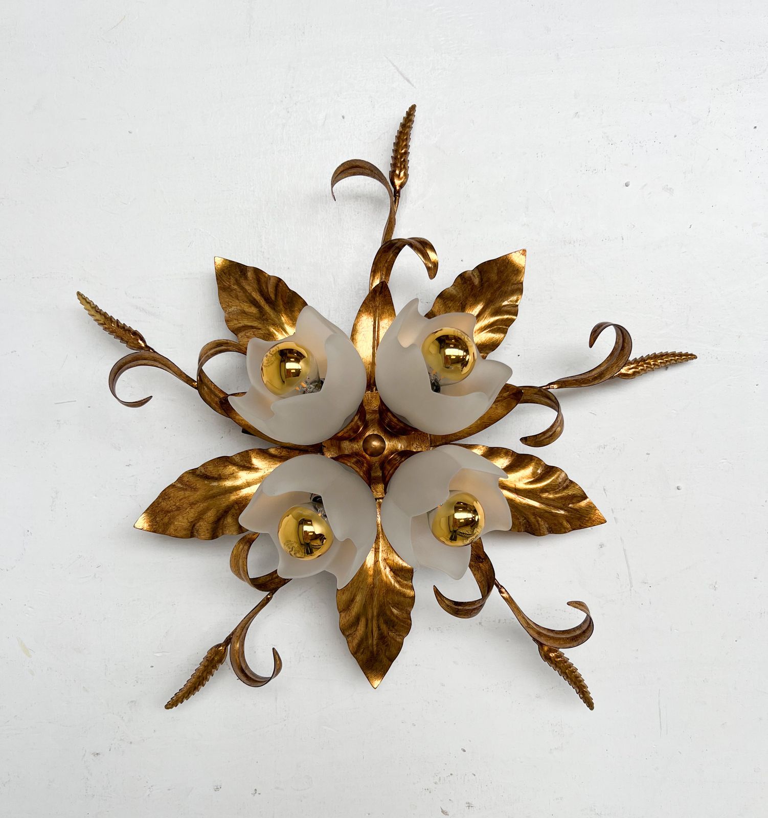 Gold Plated Xl Ceiling Lamp Or Wall Lamp From Italy, 1970s photo furniture