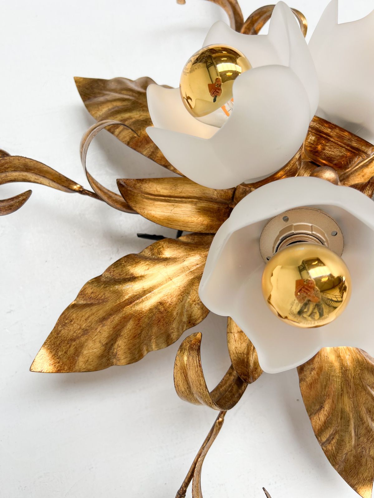Gold Plated Xl Ceiling Lamp Or Wall Lamp From Italy, 1970s photo vinterior