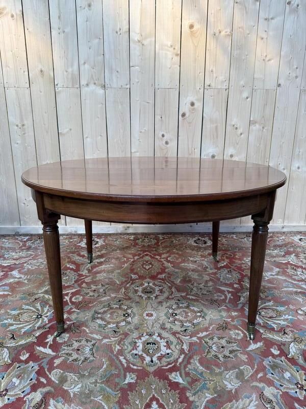 Table à Manger Ronde En Acajou De Style Louis XVI 230 Cm