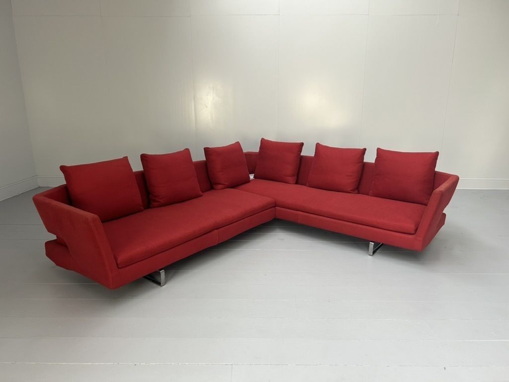 B&B Italia “Arne” 6 Seat L Shape Sofa – In Red Fabric photo furniture