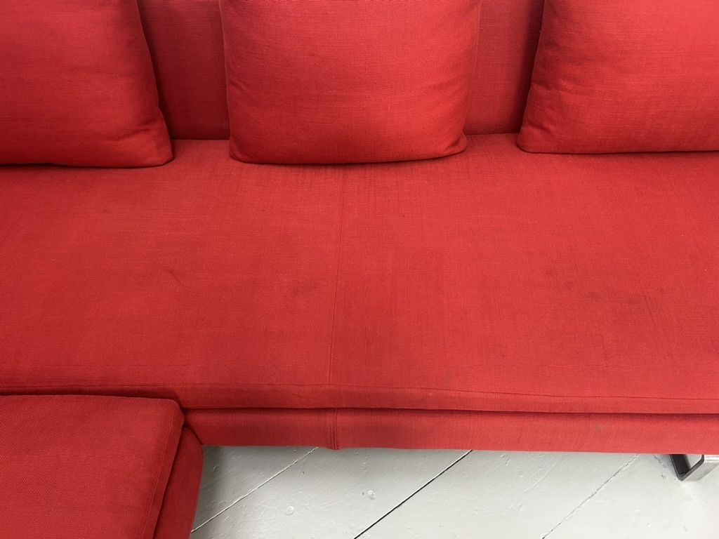 Furniture B&B Italia “Arne” 6 Seat L Shape Sofa – In Red Fabric photo