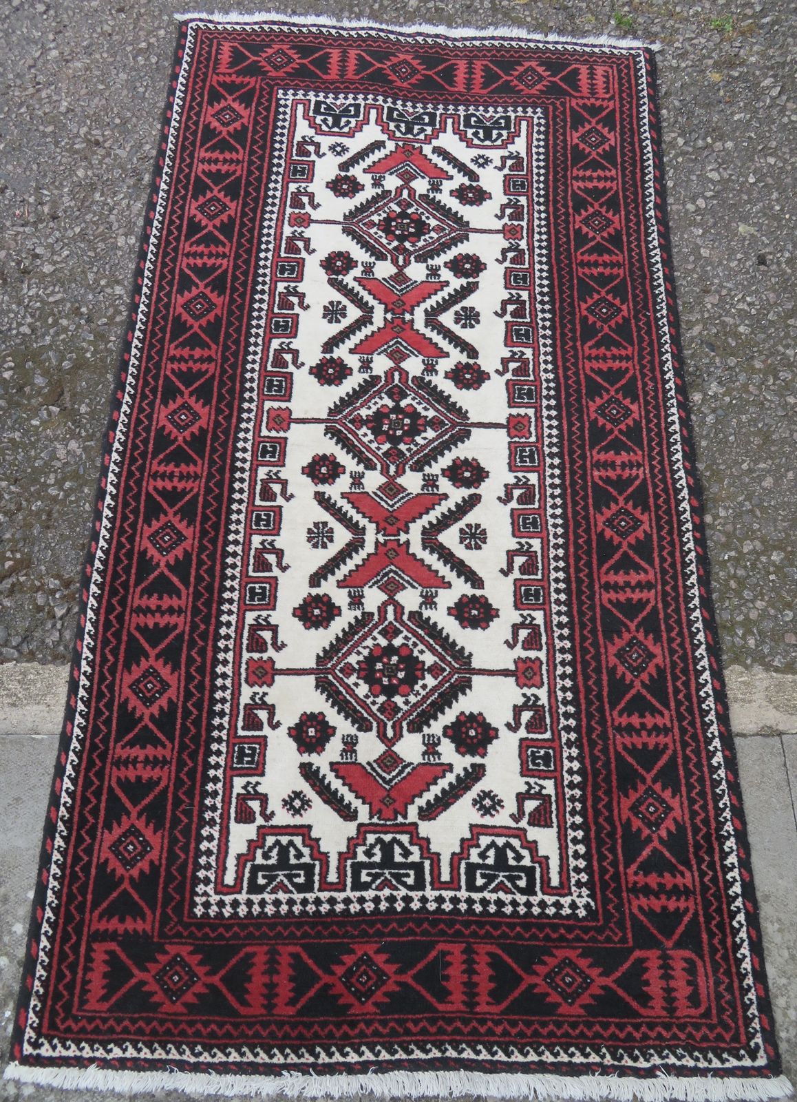 Old Village Baluch Rug. 186cm X 97cm. photo furniture