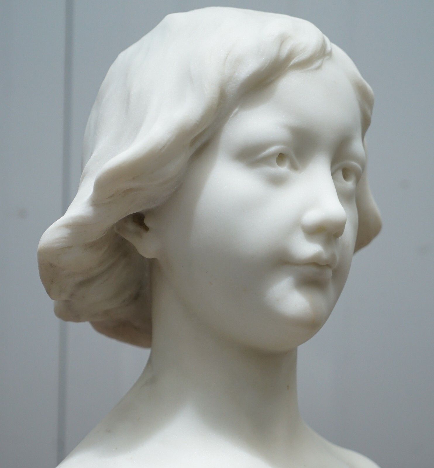 Napoleon III French Solid Marble Bust, Signed By Sculptor Of A Beautiful Women photo vinterior