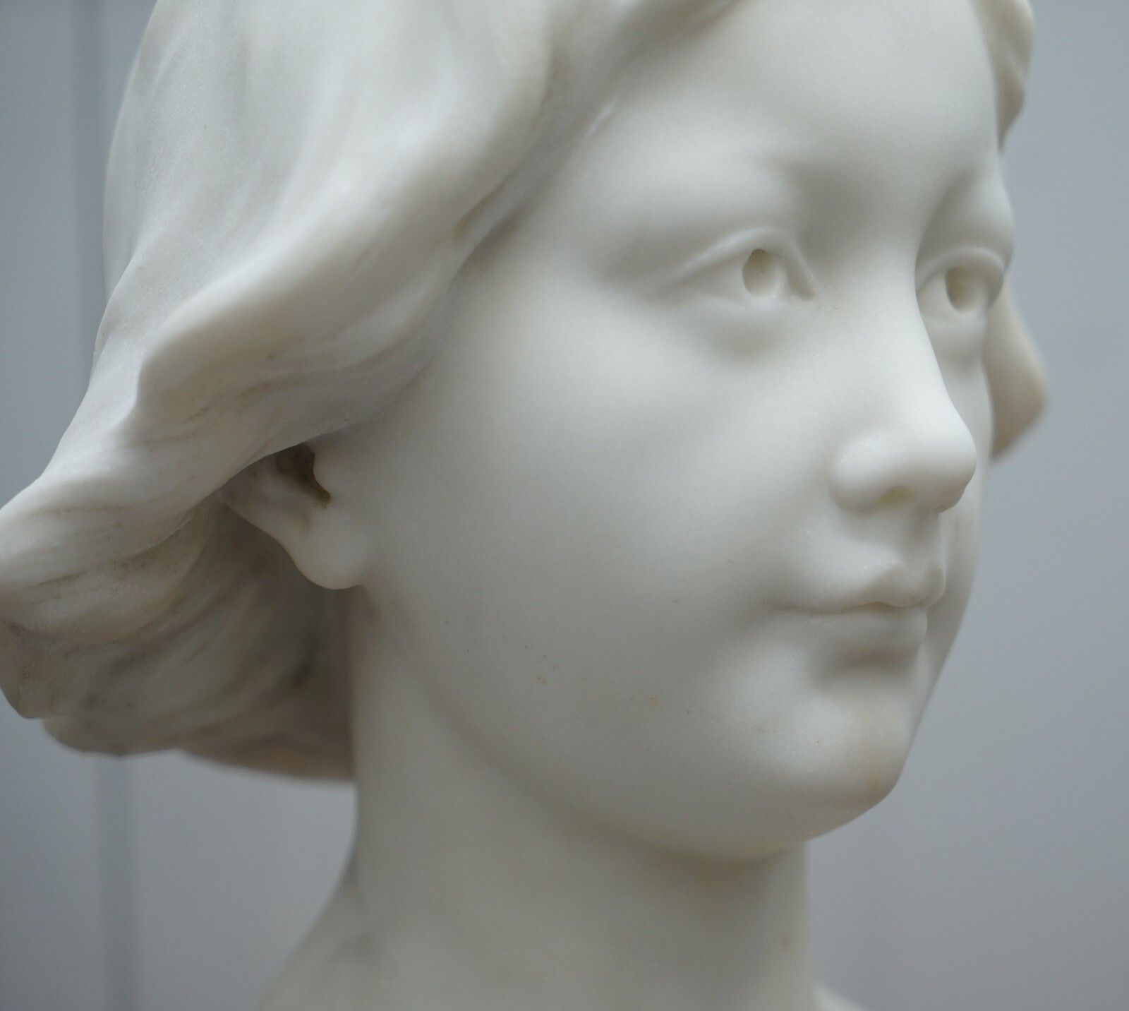 Napoleon III French Solid Marble Bust, Signed By Sculptor Of A Beautiful Women photo buy
