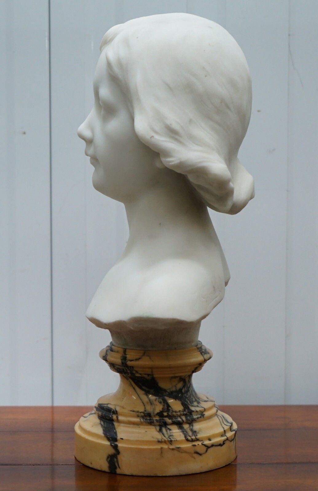 2850.0 Napoleon III French Solid Marble Bust, Signed By Sculptor Of A Beautiful Women photo