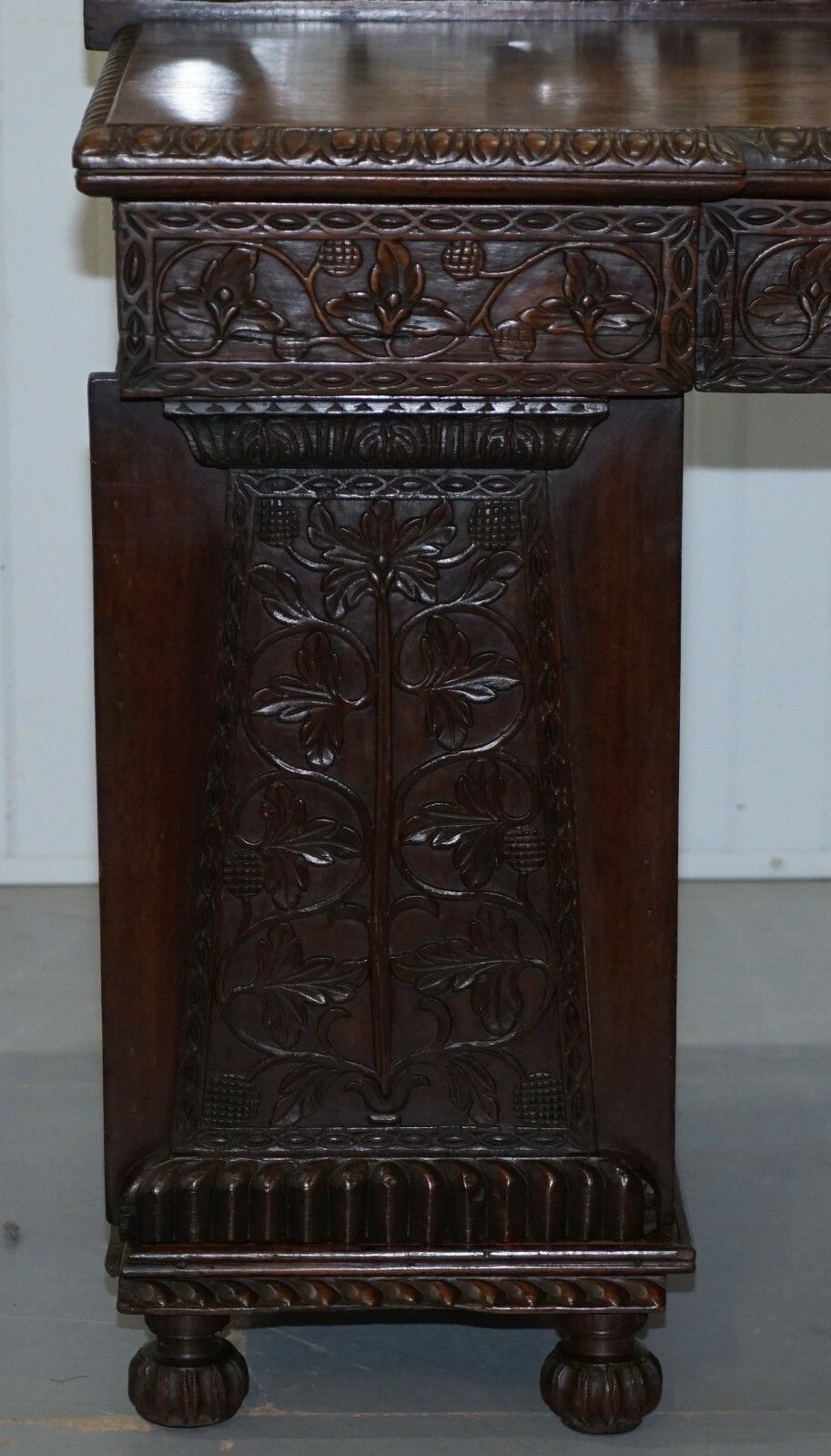 Lovely Anglo Burmese 19th Century Hand Carved Sideboard With Drawers & Cupboards photo buy