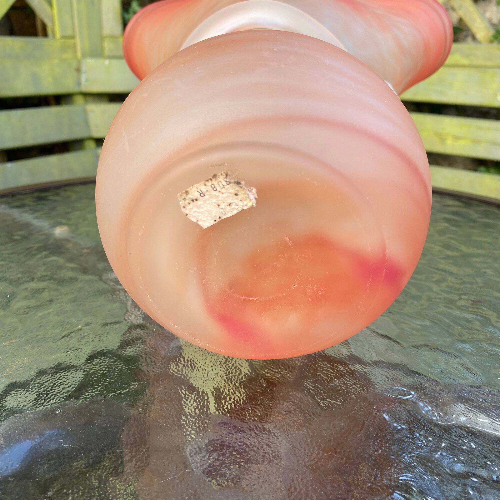 Gorgeous Filip Ravert Art Glass Vase With White Frosted Glass Organic Overlay photo vinterior