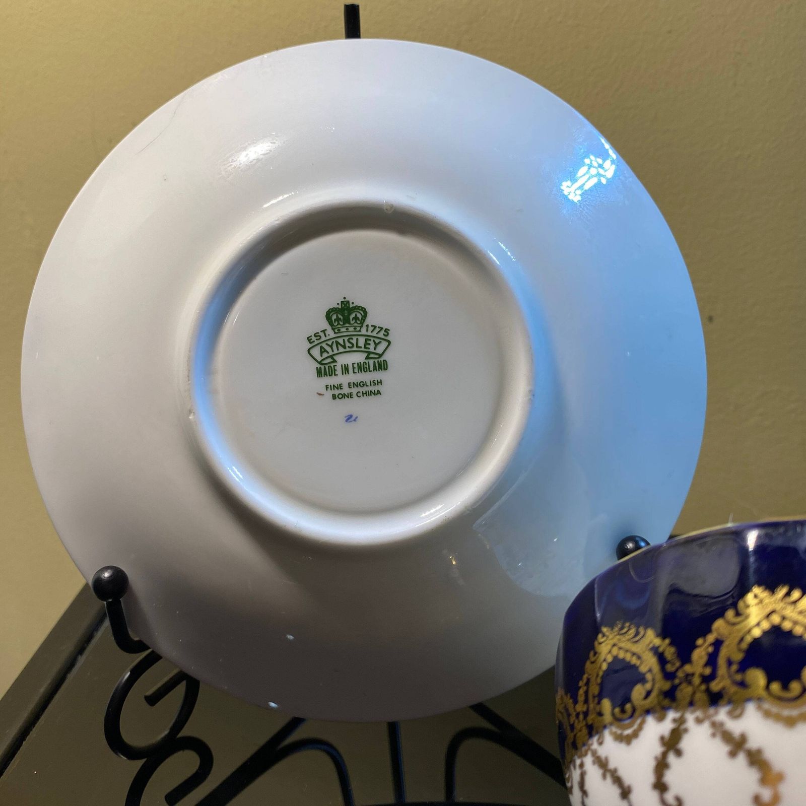 Exquisite Aynsley Hand Painted And Gilded Bone China Teacup & Saucer: Butterfly Garden photo 120.0