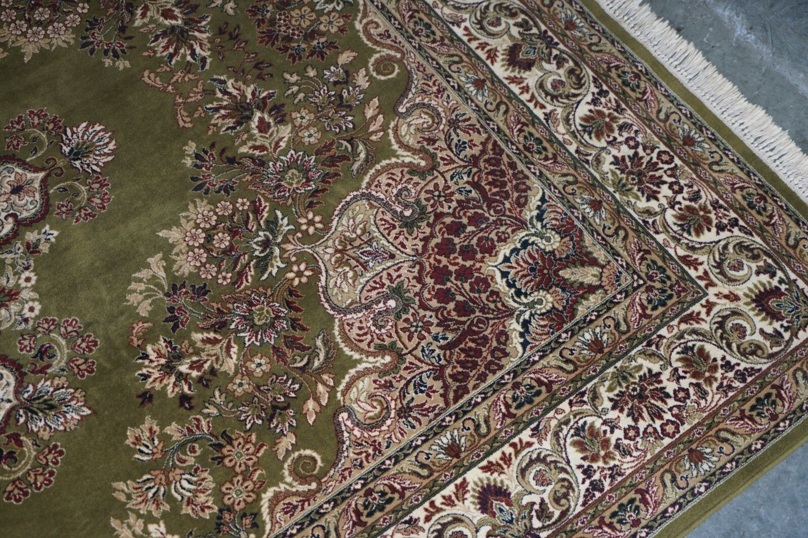 Fine French Vintage Green Extra Large Rug Carpet 434cm X 298cm Must See Pictures photo vinterior
