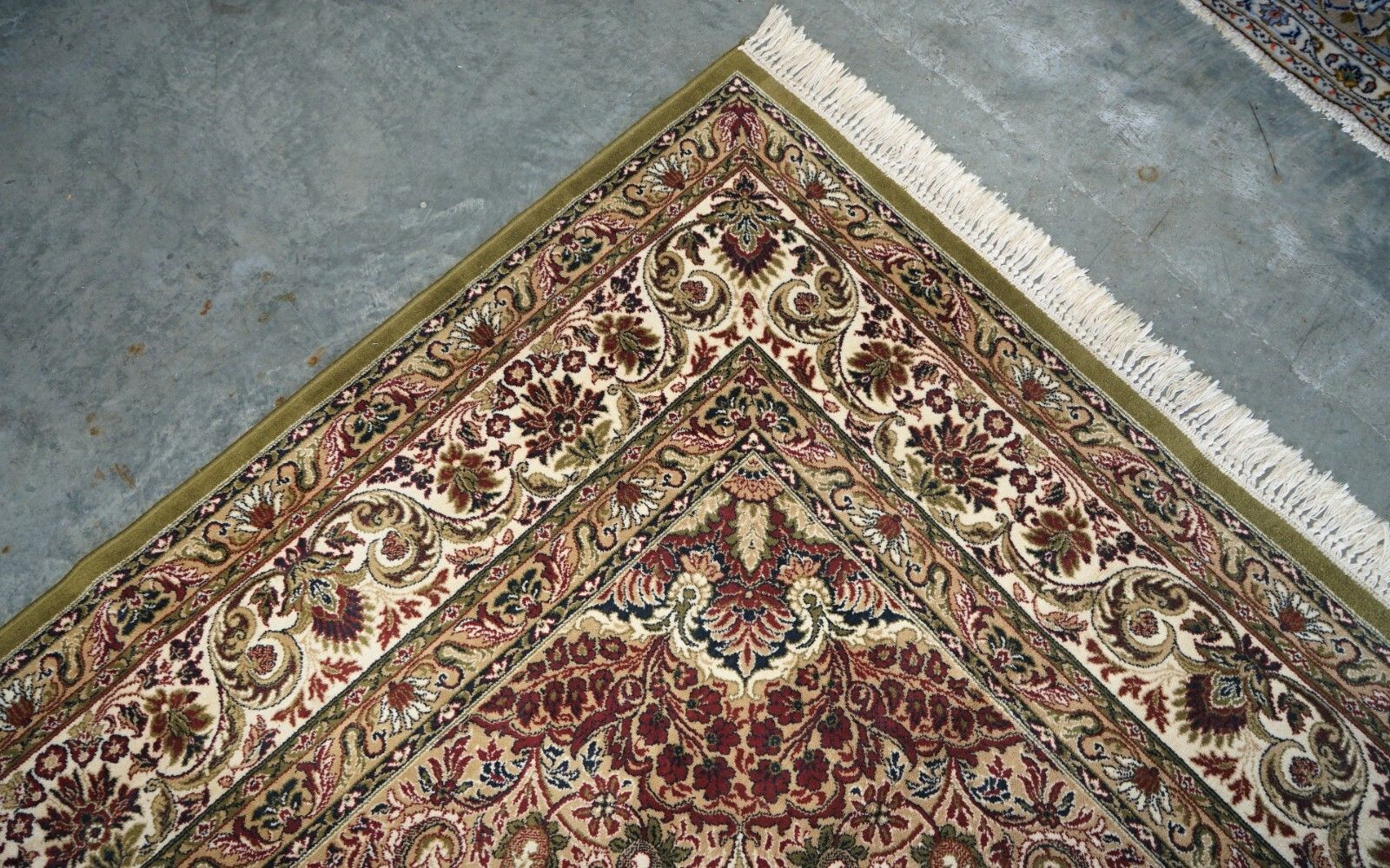 Textiles Fine French Vintage Green Extra Large Rug Carpet 434cm X 298cm Must See Pictures photo