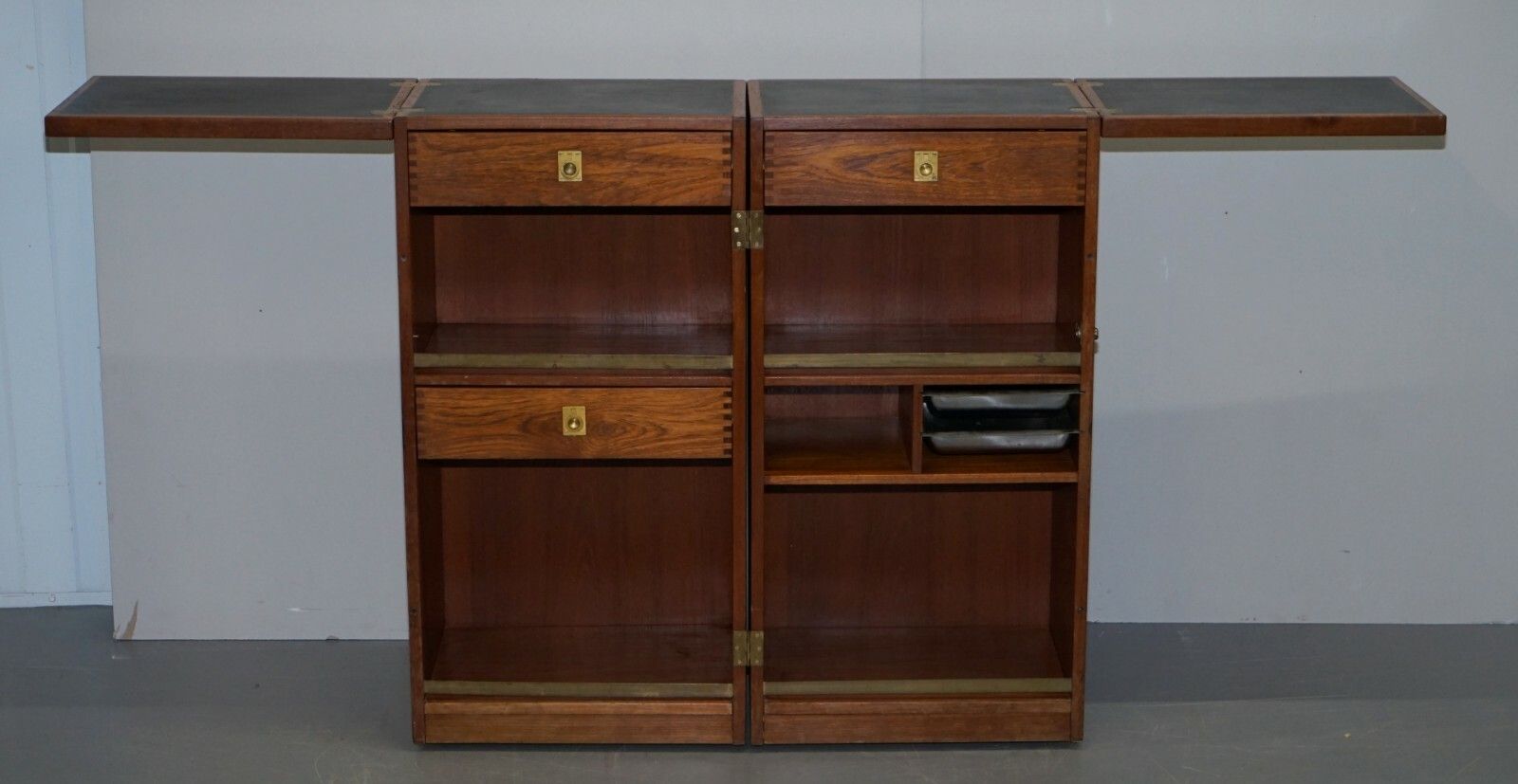 Reno Wahl For Dyrlund Vintage Danish Teak Metamorphic Captains Campaign Bar photo buy