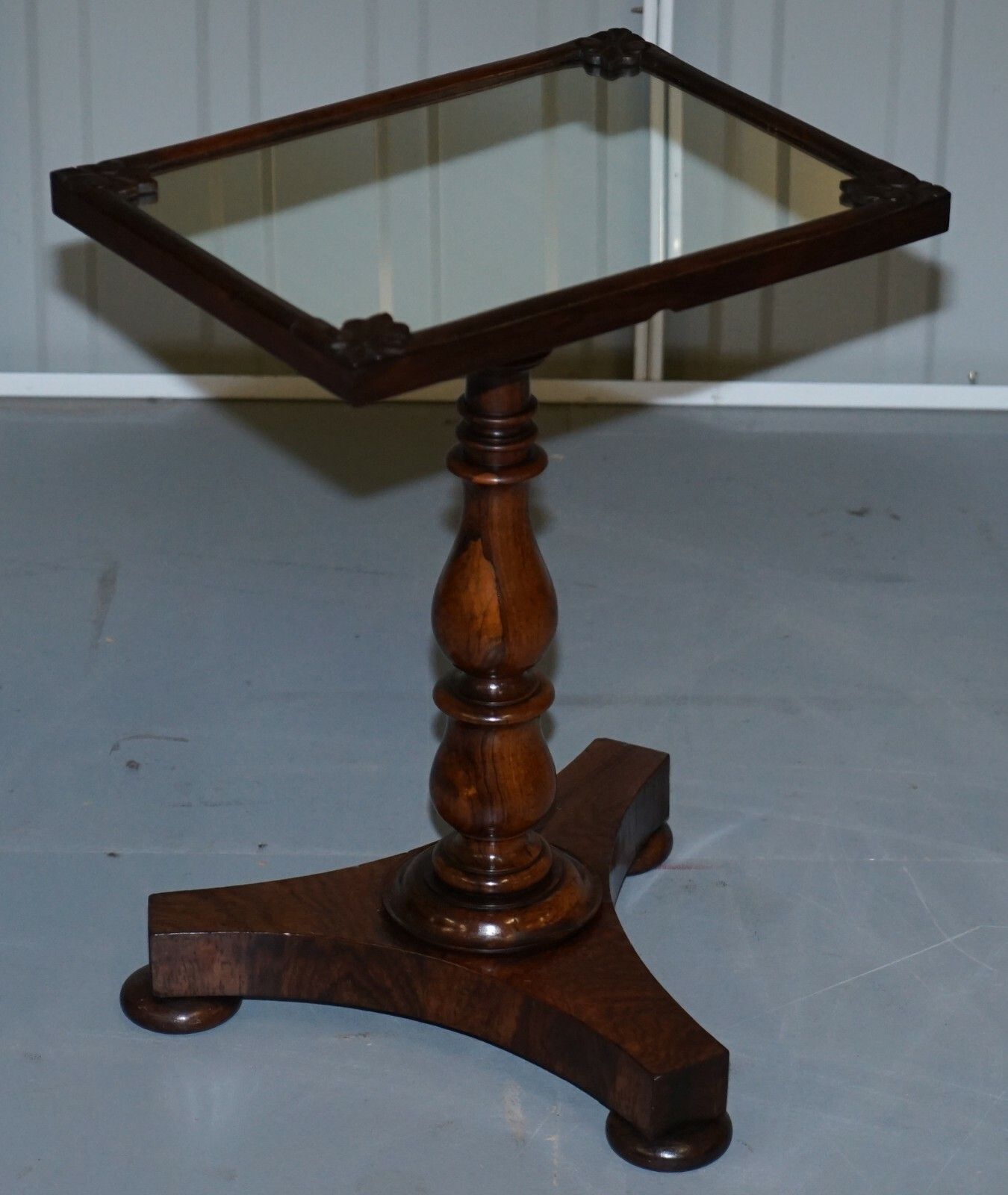 Pair Of Stunning Original 1830 William IV Rosewood Mirrored Top Side Lamp Tables photo furniture