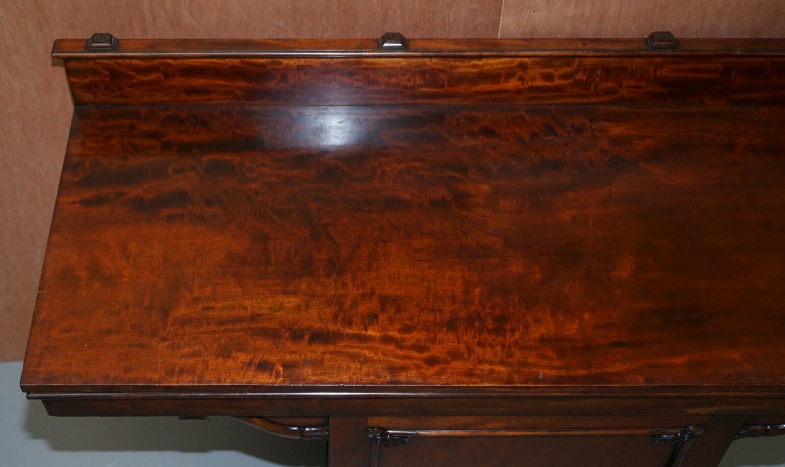 William IV Circa 1830 Cuban Mahogany Ornately Cared Sideboard Wine Cellar photo 2750.0