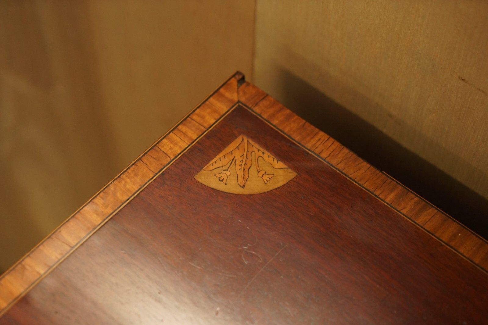 photo for sale Antique Sheraton Revival F.Thomas Halesowen Chest Of Drawers Mahogany Satinwood