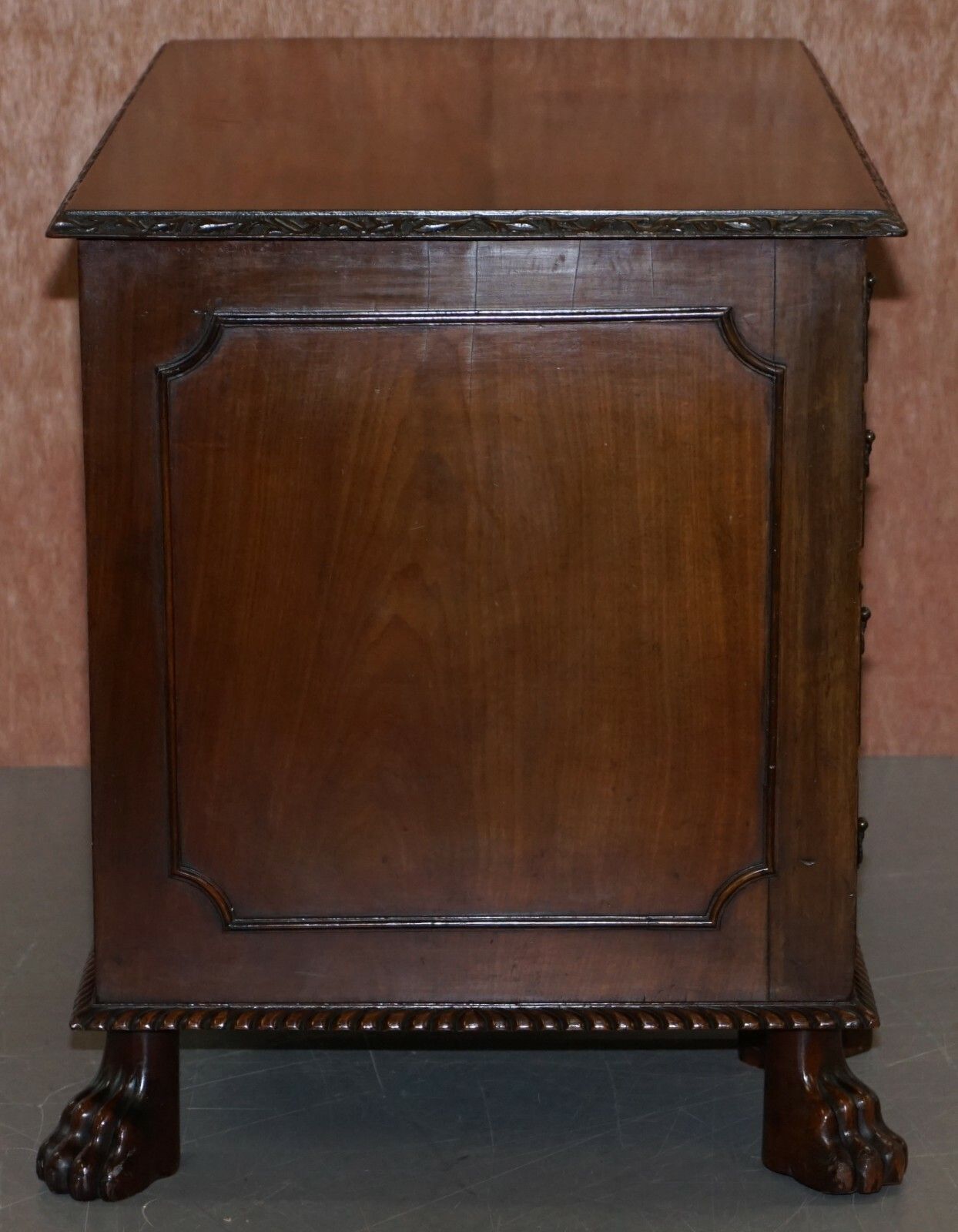 photo furniture Sublime Hand Carved From Top To Bottom Antique Victorian 1850 Knee Hole Desk
