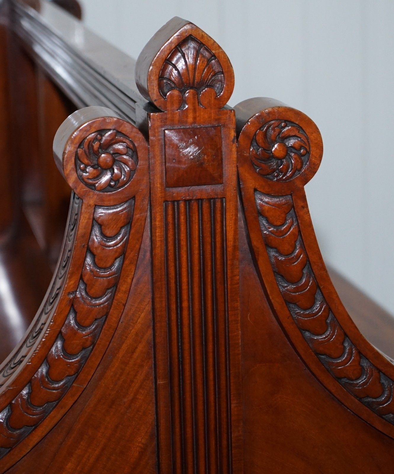 2750.0 Rare Victorian Walnut Double Sided Museum Gallery Pew Bench Pugin Gothic Steeple photo