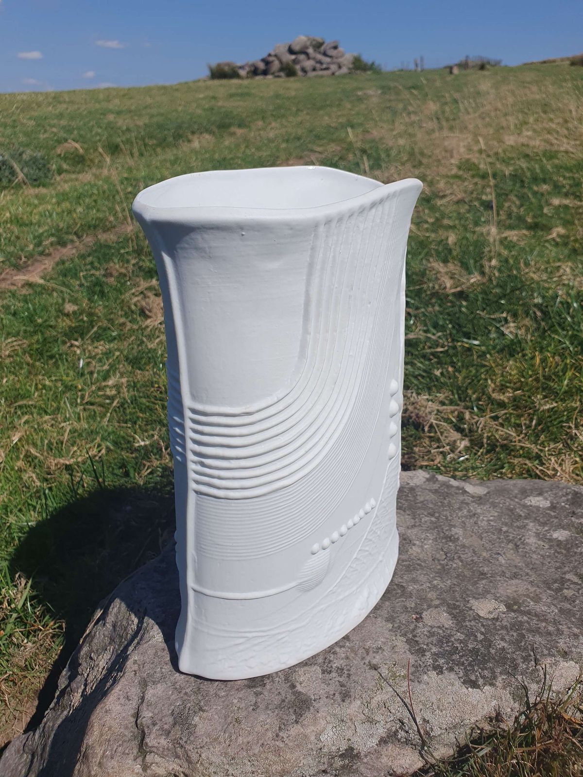 Bertil Vallien For Rorstrand, Sweden. A Porcelain "Terra" Vase Designed In 1978. photo for sale