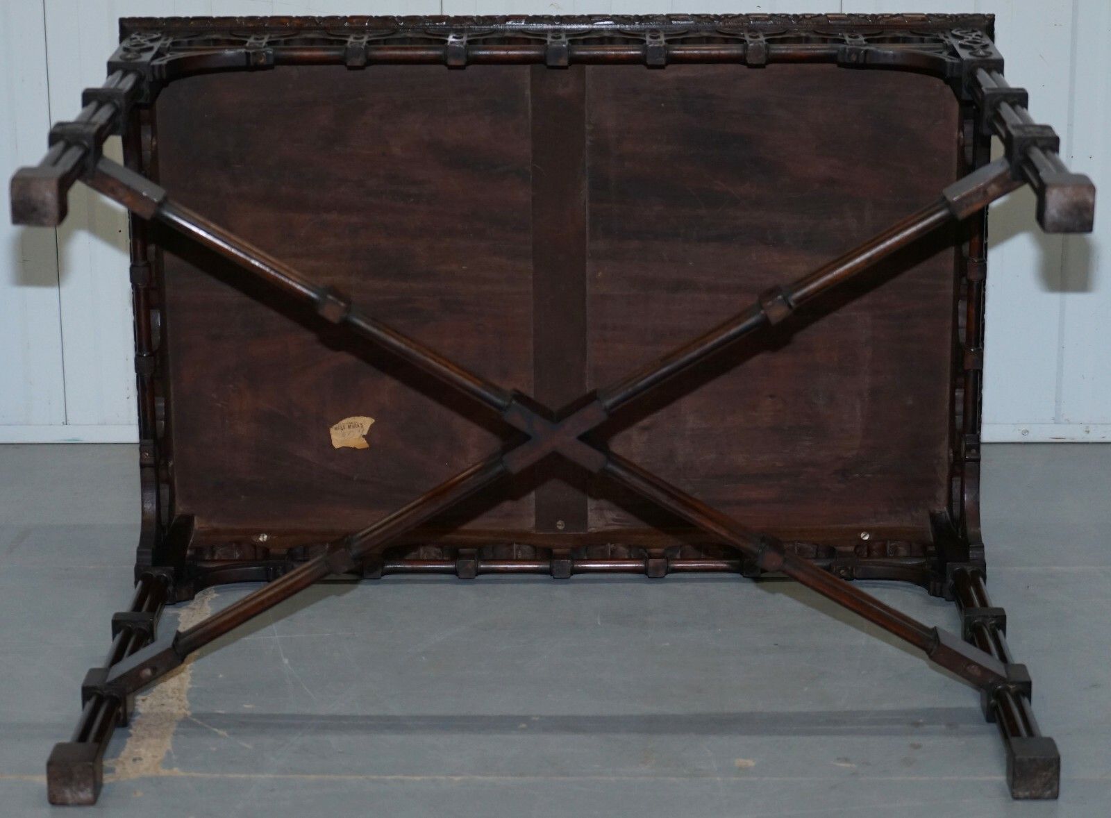 photo for sale Rare 19th Century Thomas Chippendale Clustered Column Leg Silver Tea Side Table