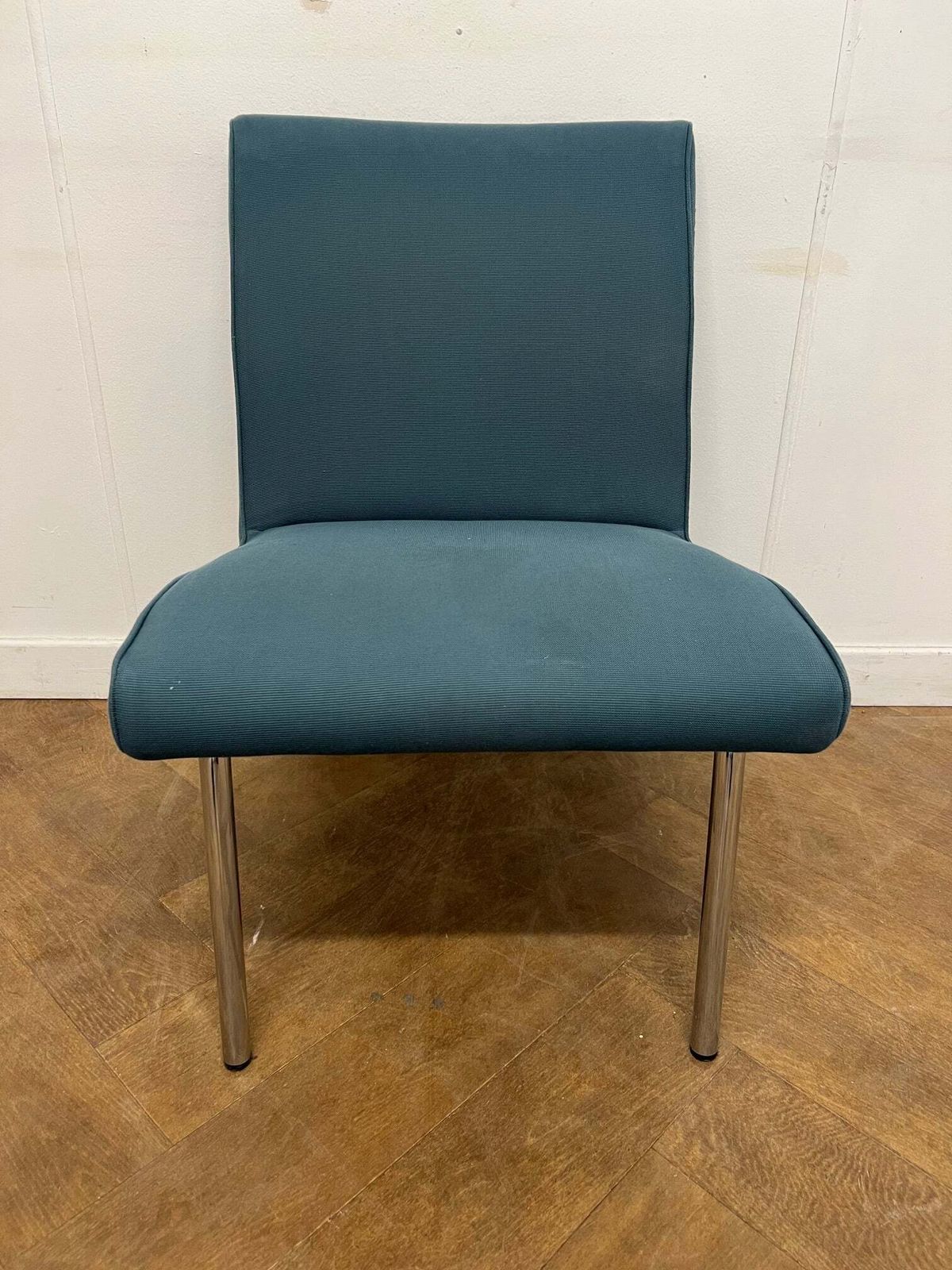 Vintage "Vostra" Lounge Chair By Jens Risom For Walter Knoll In Teal Cloth