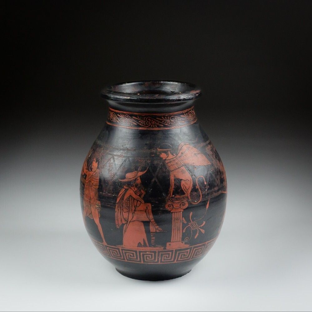 Early 20th Century Stoneware Attic Style Vase By Jean Magrou